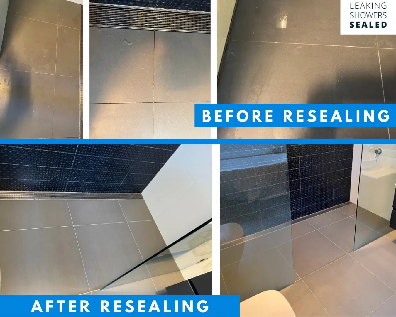 Shower before and after resealing