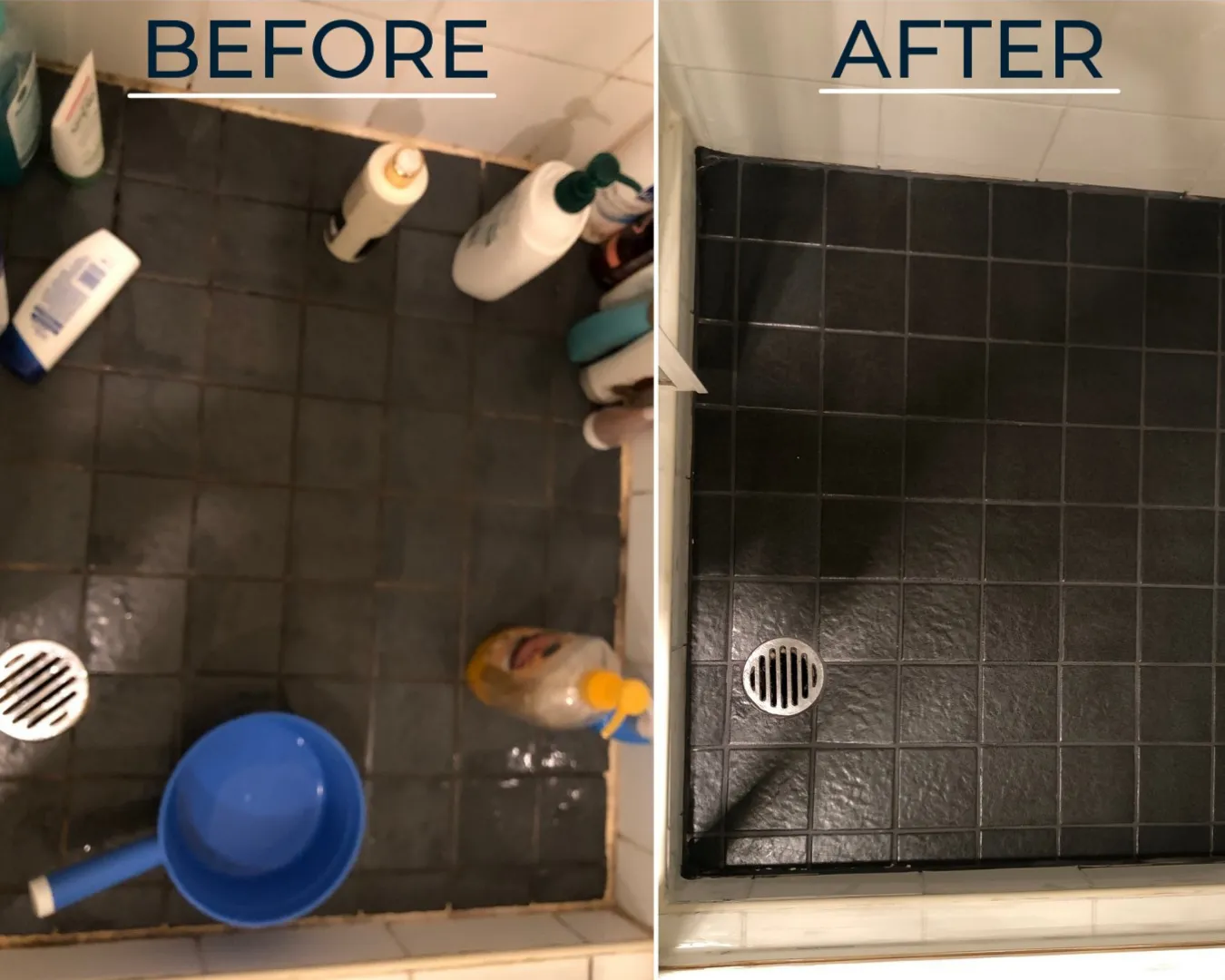 Mould removed and shower resealed