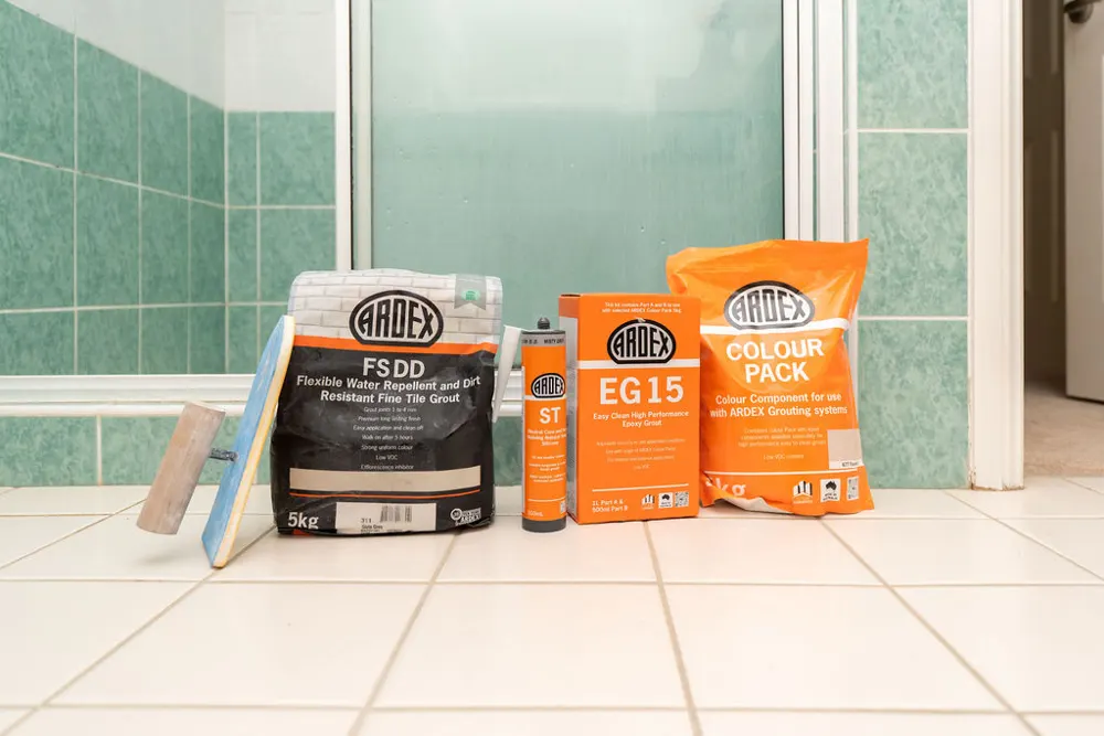Epoxy grout products on a Leaking Showers Sealed regrouting job