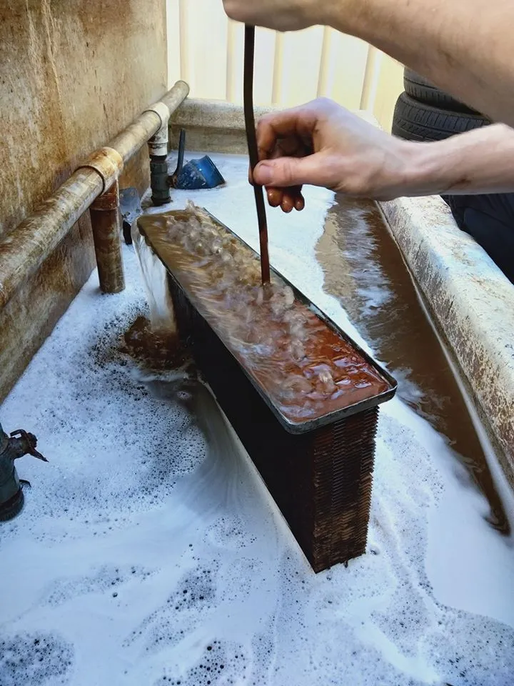 Radiator core being cleaned in the Radiators Perth workshop